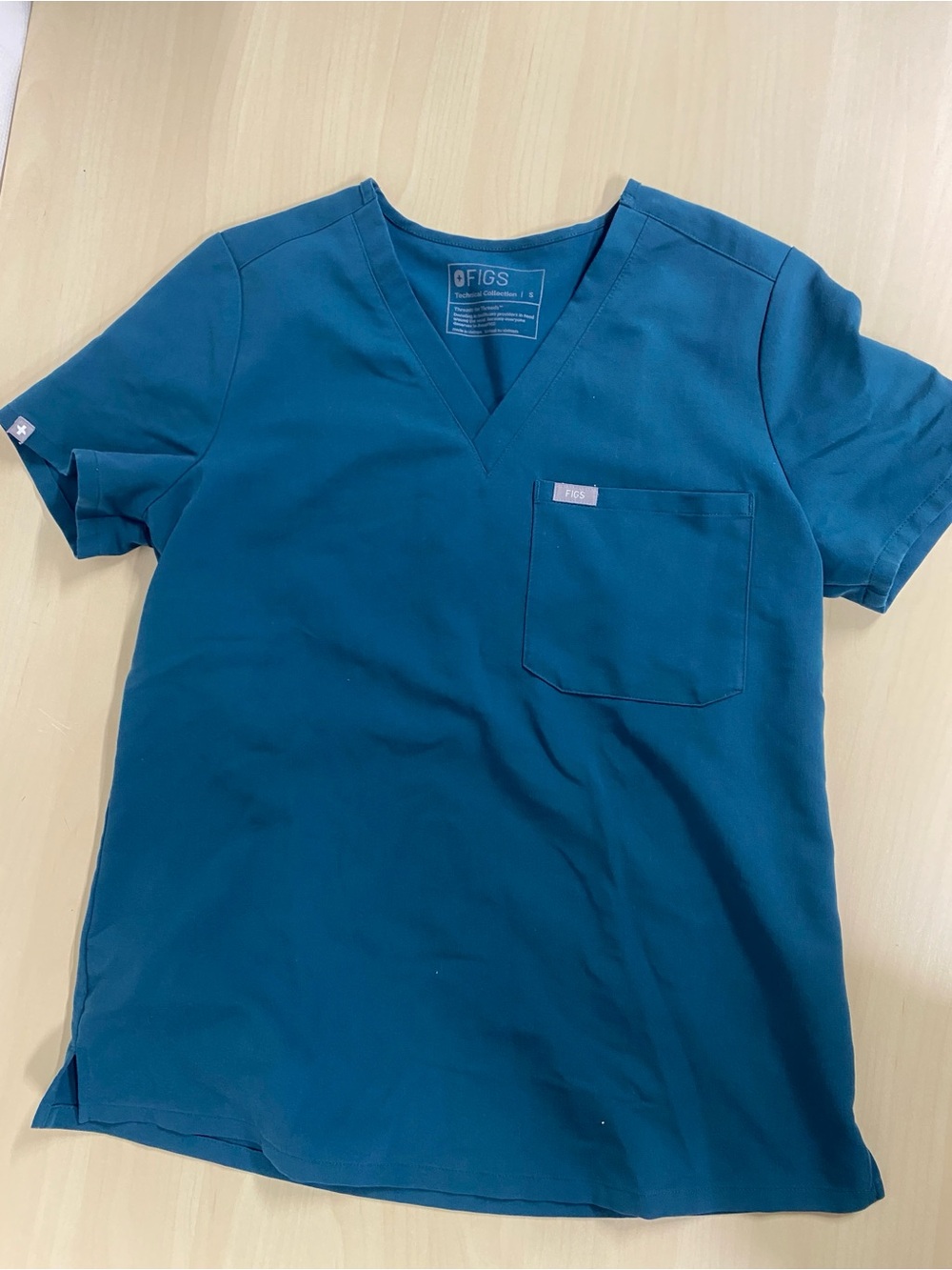 FIGS Teal Scrub Top Women’s Small V-Neck Catarina Medical Uniform